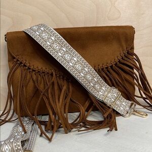 Crossbody Strap Beige White